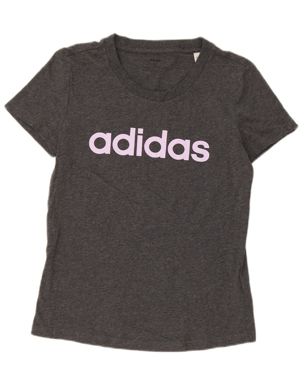 Женская футболка с рисунком Adidas Top UK 8/10, маленький серый хлопок