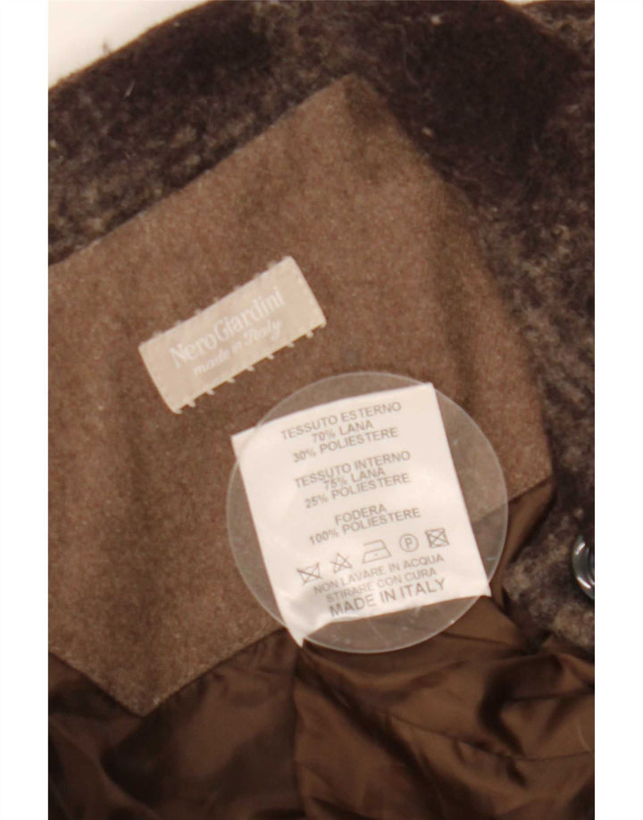 Nero Giardini Женское пальто IT 42 Medium Brown Check Wool