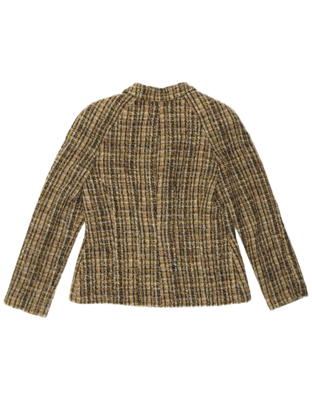 Женский пиджак Luisa Spagnoli на 3 пуговицах IT 46, большой цвет хаки, шерсть в клетку