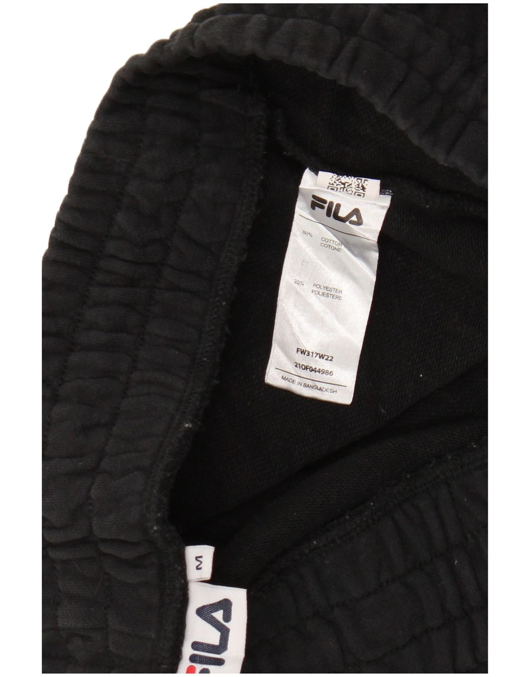 Женский спортивный костюм FILA Брюки для бега UK 14 Средний черный хлопок