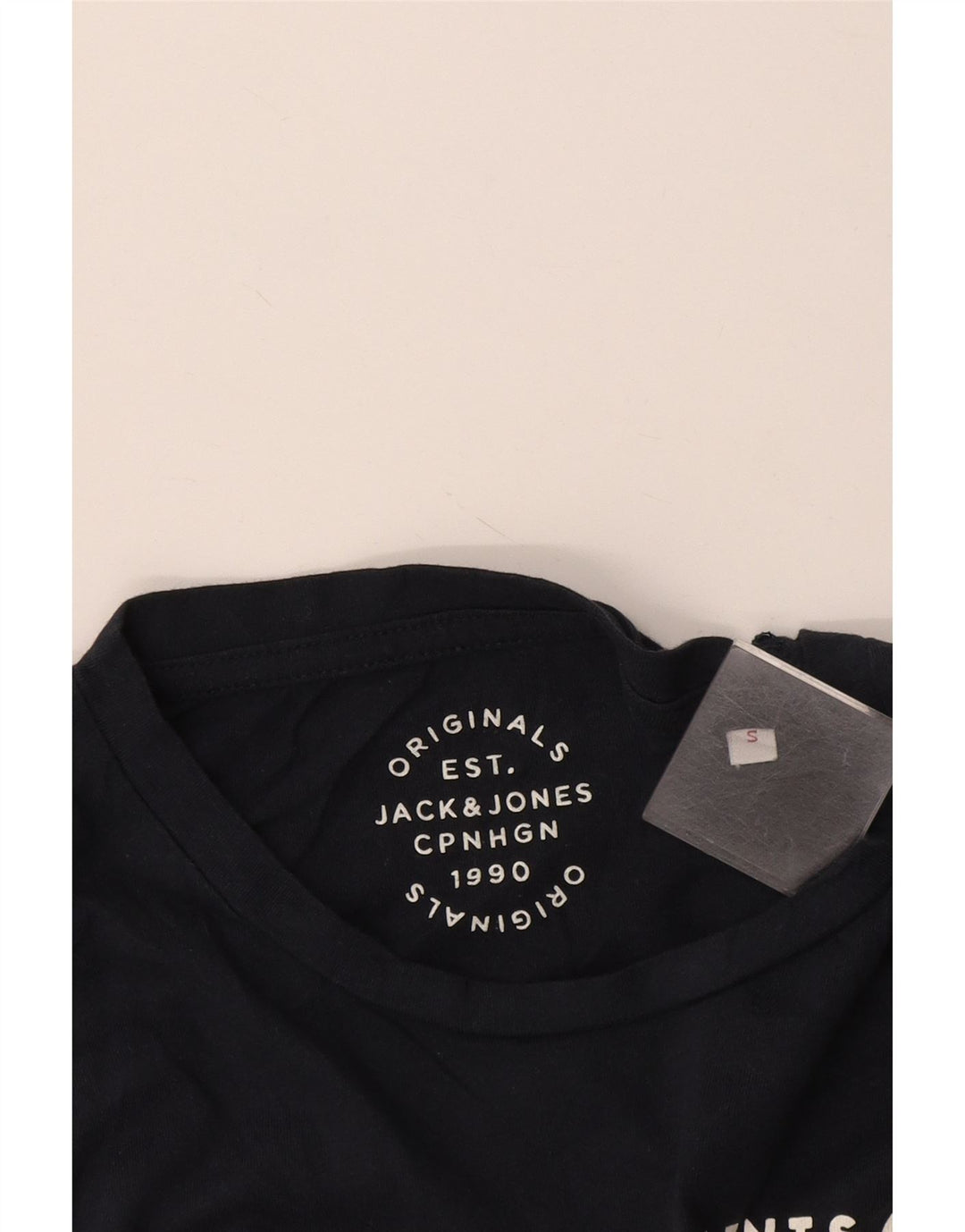 Мужская футболка с рисунком Jack & Jones, маленькая, темно-синяя