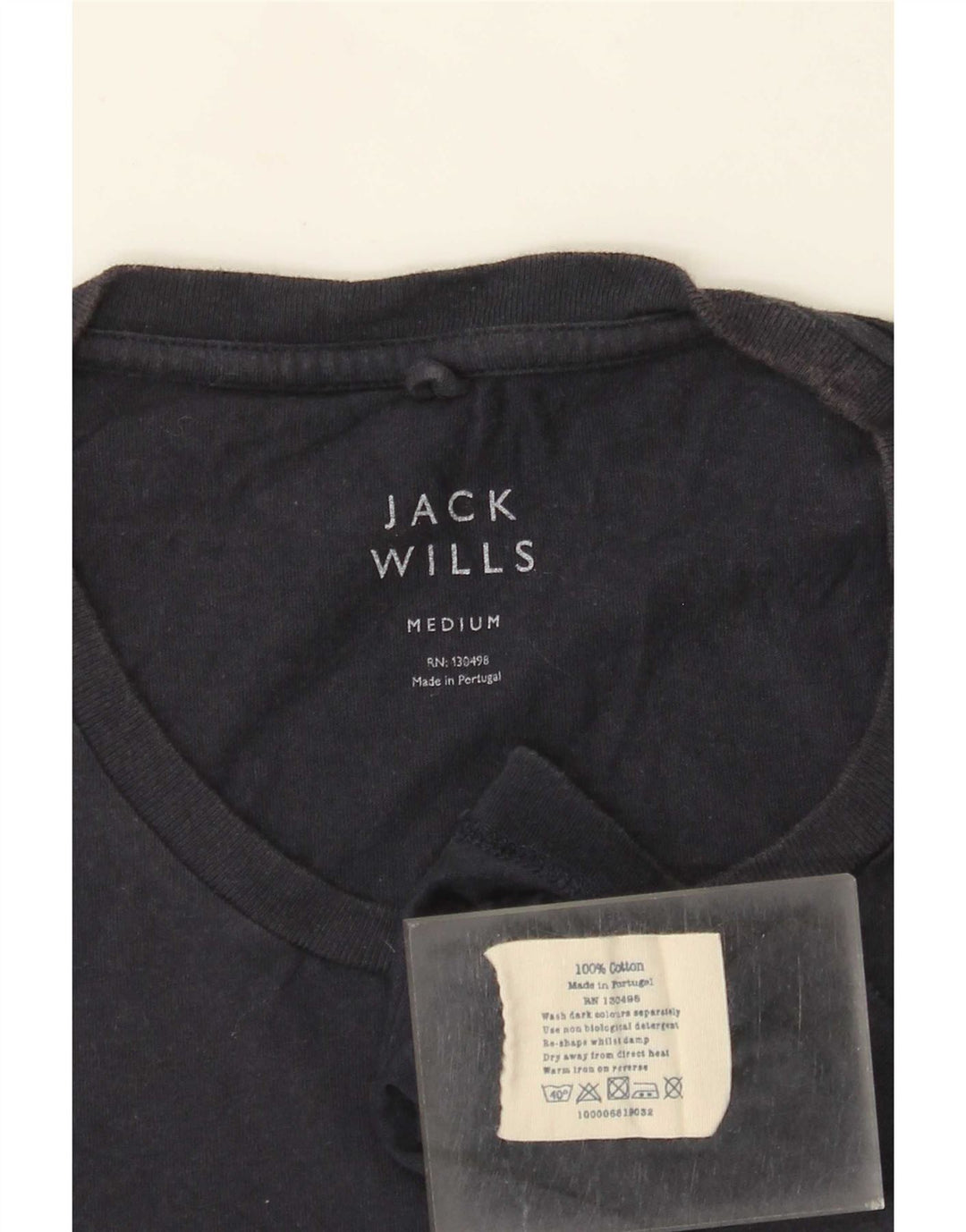 Мужская футболка Jack Wills Top среднего размера, темно-синяя, хлопок