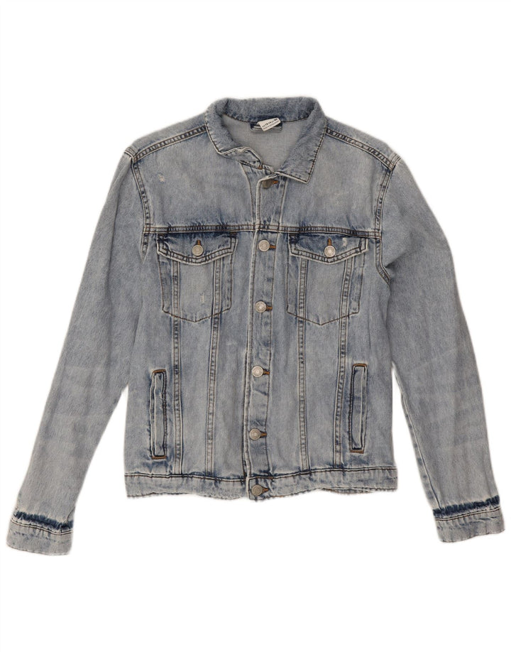 Джинсовая куртка Zara для девочек 13-14 лет, синяя, хлопок