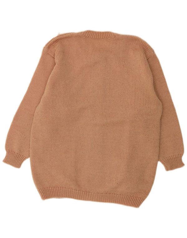 Винтажный женский свитер-кардиган UK 18 XL, бежевый