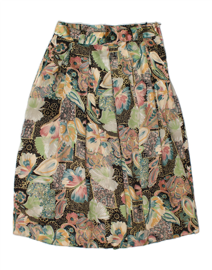 VINTAGE Womens A-Line Skirt IT 44 Medium W32 Multicoloured Floral Vintage Vintage and Second-Hand Vintage from Messina Hembry 