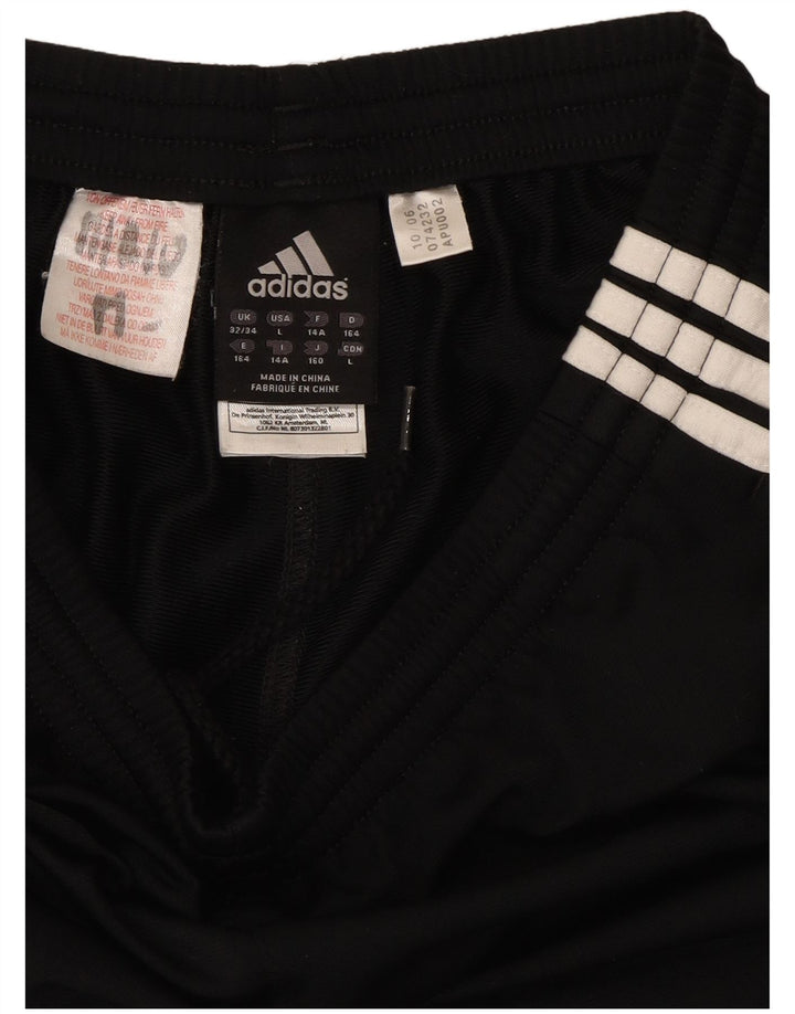 Спортивные брюки Adidas для мальчиков 13-14 лет, черные, полиэстер с цветными блоками