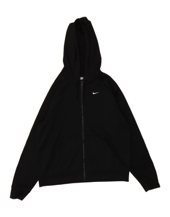 NIKE Womens Graphic Oversized Zip Hoodie Sweater UK 14 Medium Black Vintage Nike and Second-Hand Nike from Messina Hembry 