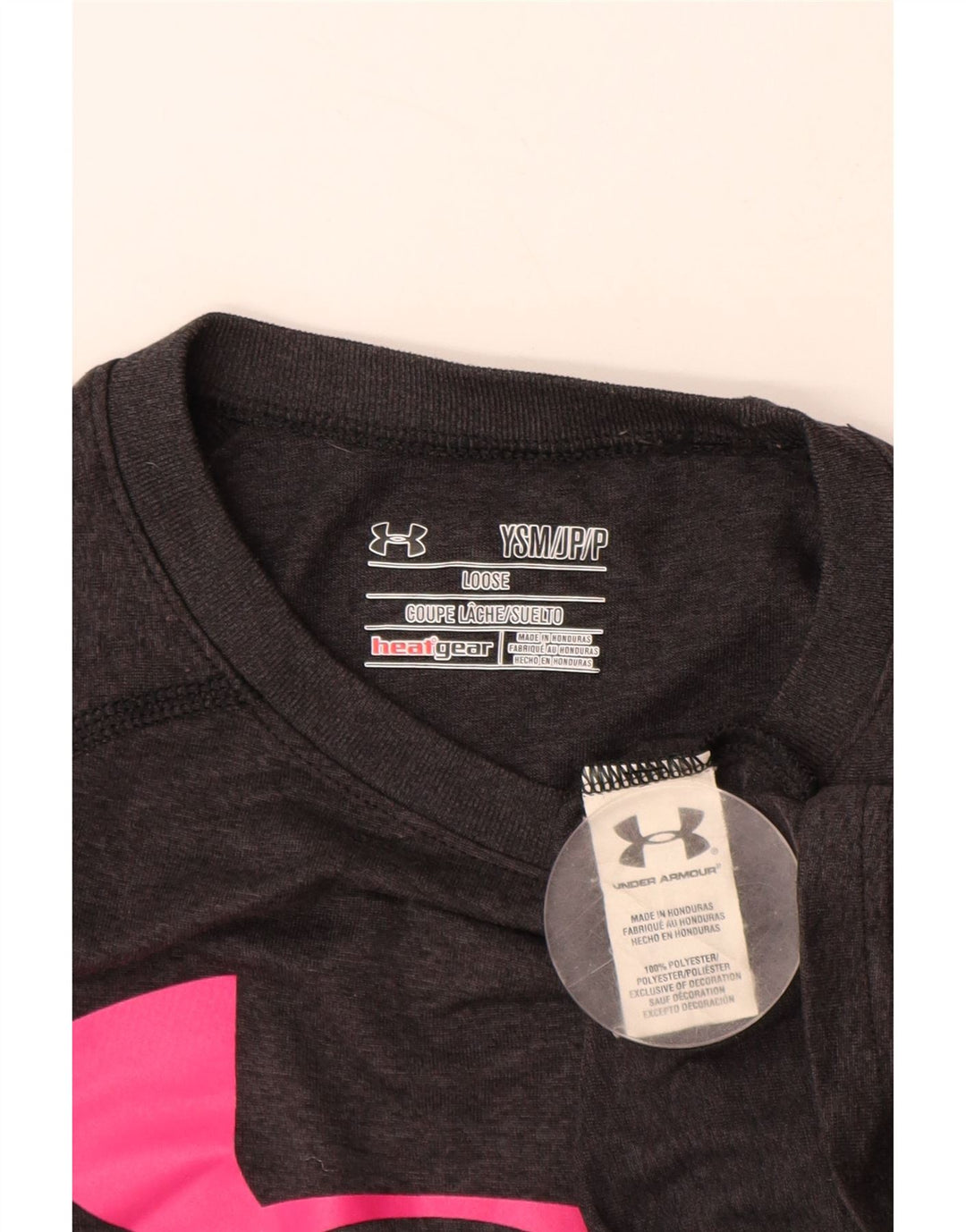 Свободная футболка с рисунком для девочек UNDER ARMOR, топ 7-8 лет, маленький серый цвет