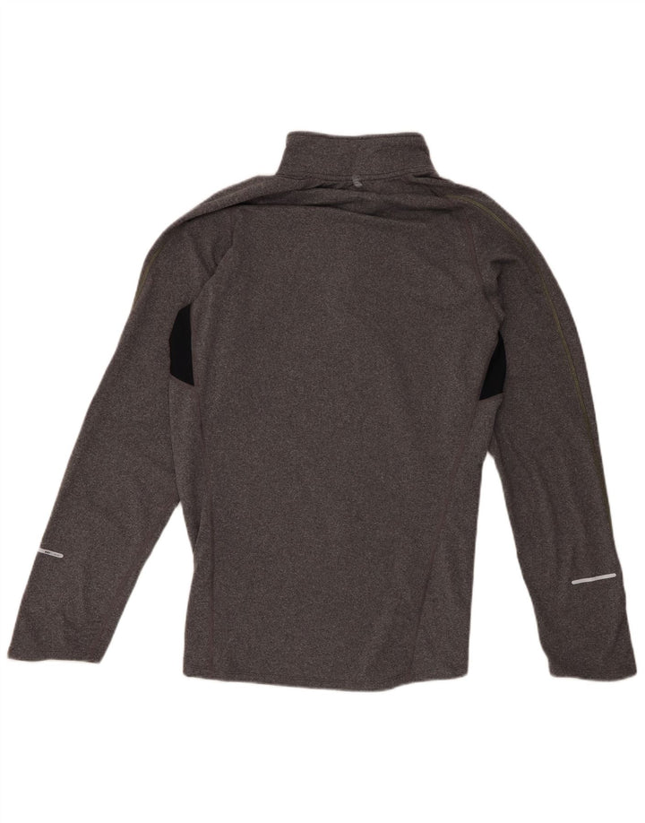 Мужской пуловер с воротником на молнии Nike Dri Fit, маленький серый цветной блок