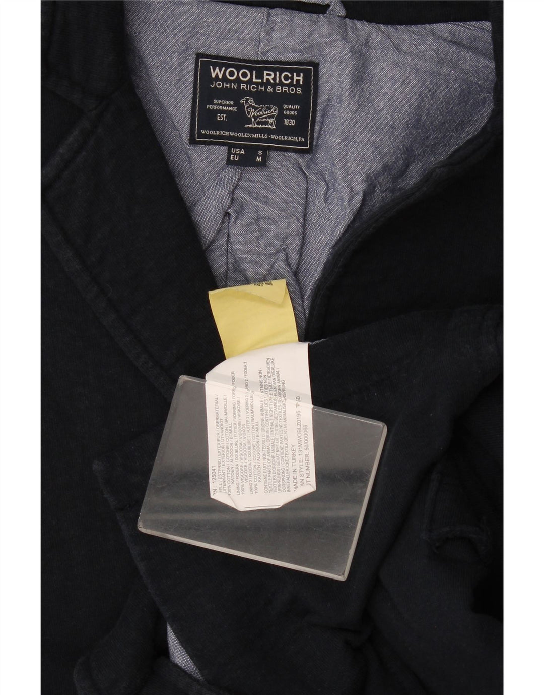 Мужской пиджак Woolrich на 3 пуговицах, Великобритания, 36, маленький, темно-синий, хлопковый