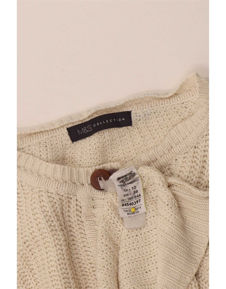 Женский укороченный кардиган Marks & Spencer UK 10, маленький белый
