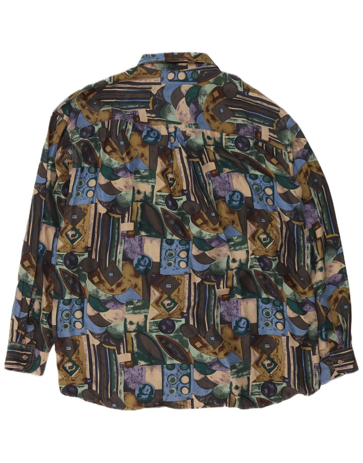 Новая мужская рубашка Fast с абстрактным узором, размер 41/42, большая разноцветная шелковая рубашка