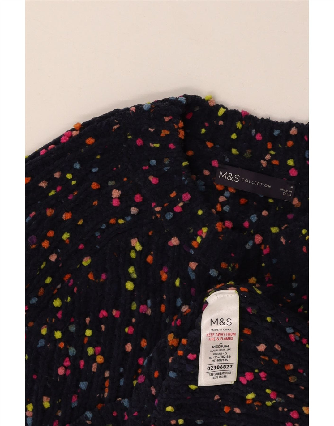 Женский джемпер с круглым вырезом MARKS & SPENCER UK 12, средний темно-синий