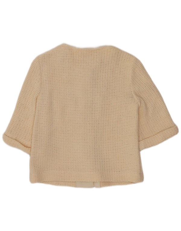 Pinko Женский кардиган с рукавом 3/4 UK 6 XS Бежевый хлопок