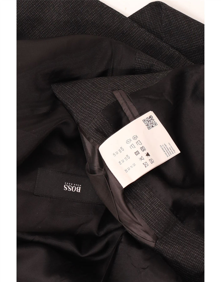 Мужской пиджак Hugo Boss на 2 пуговицах EU 52 XL Серый из натуральной шерсти