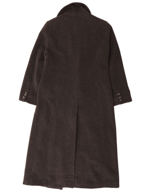 Женское двубортное пальто MARELLA UK 14, большой размер, серое из натуральной шерсти