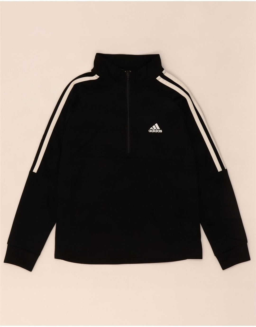 Пуловер с воротником на молнии Adidas для мальчиков Aeroready, спортивный костюм, черный, 9–10 лет