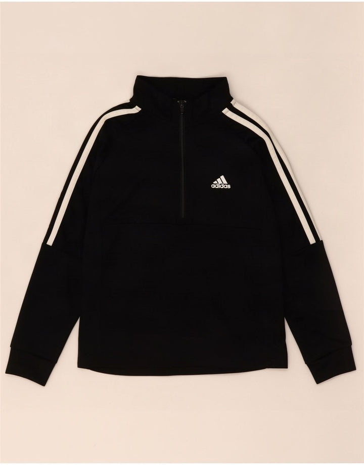 Пуловер с воротником на молнии Adidas для мальчиков Aeroready, спортивный костюм, черный, 9–10 лет