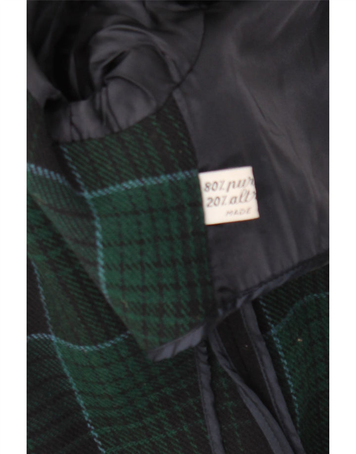 Винтажное мужское пальто EU 48 среднего размера, темно-синее, шерстяное