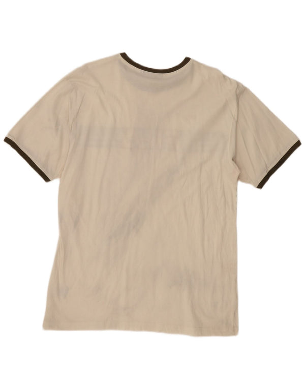 Fila Mens Graphic T-Shirt Top XL Beige Colourblock Cotton