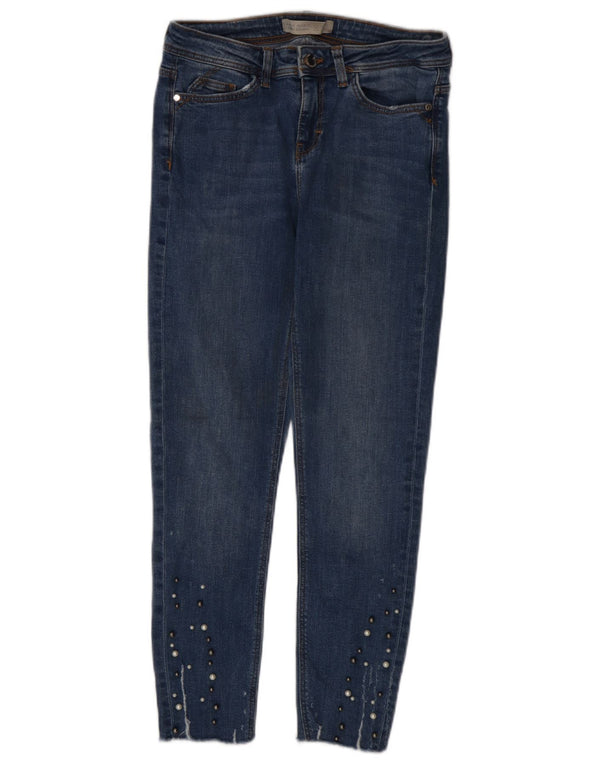 Женские укороченные джинсы скинни Zara EU 36 XS W26 L25 Синие