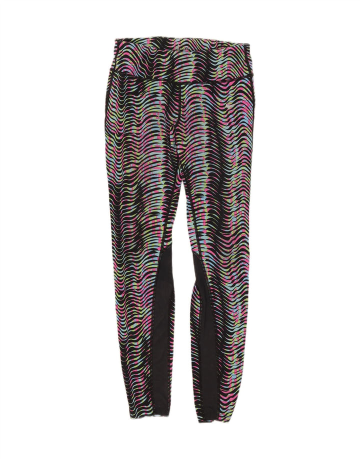 Женские леггинсы Nike Dri Fit UK 12, нейлон, средние разноцветные полоски