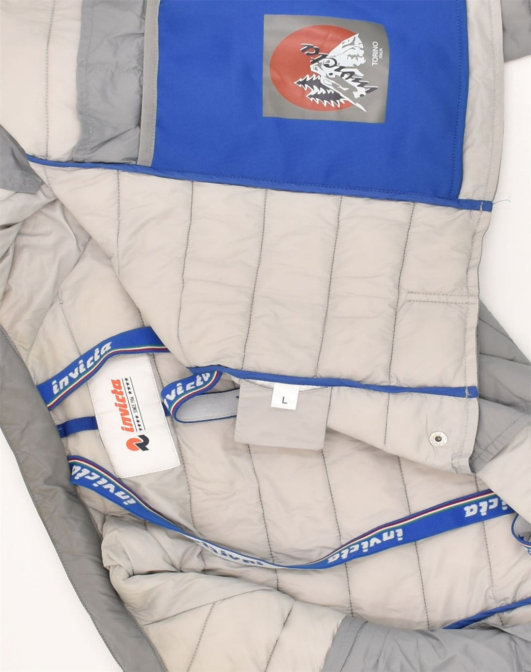 INVICTA Womens Padded Jacket UK 16 Large Grey Polyamide | Vintage Invicta | Thrift | Second-Hand Invicta | Used Clothing | Messina Hembry 