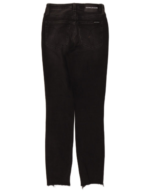 Женские потертые джинсы скинни Calvin Klein W26 L27, черный хлопок