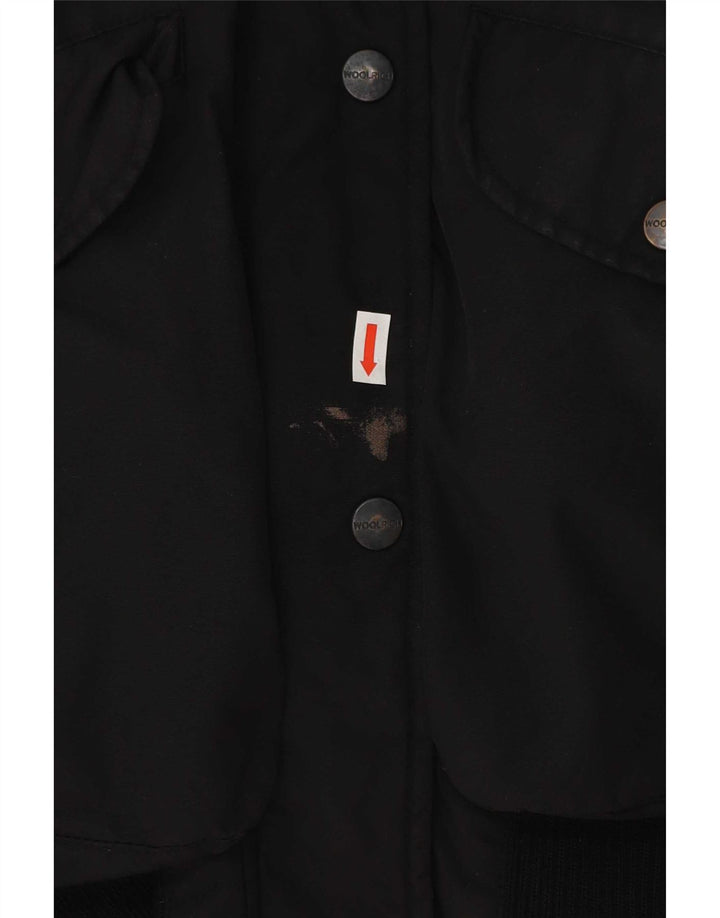 Женская утепленная куртка Woolrich с капюшоном UK 14, средний черный полиэстер
