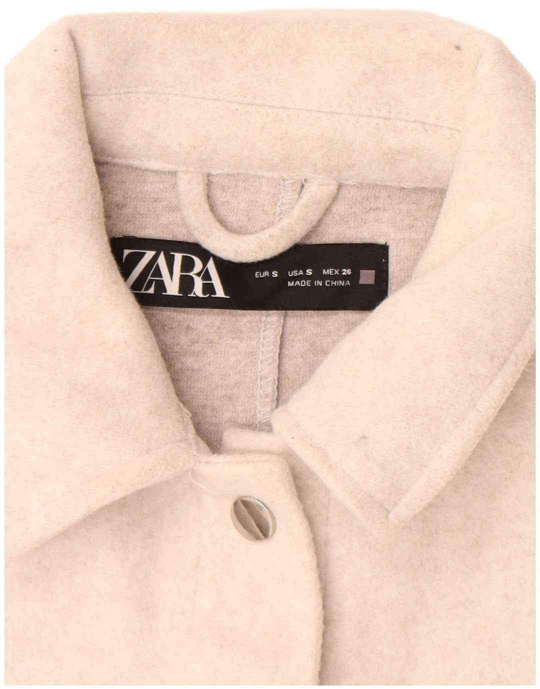 Женская верхняя рубашка Zara, рубашка большого размера UK 10, маленький белый полиэстер