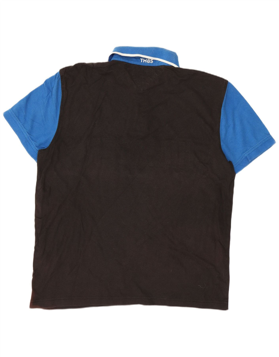 Мужская рубашка-поло Tommy Hilfiger, большая черная хлопковая рубашка с цветными блоками