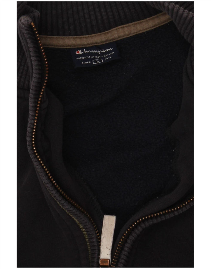 Мужской свитер с воротником на молнии Champion, большой темно-синий