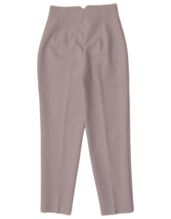 Zara Womens High Waist Tapered Chino Trousers XS W24 L27 Grey