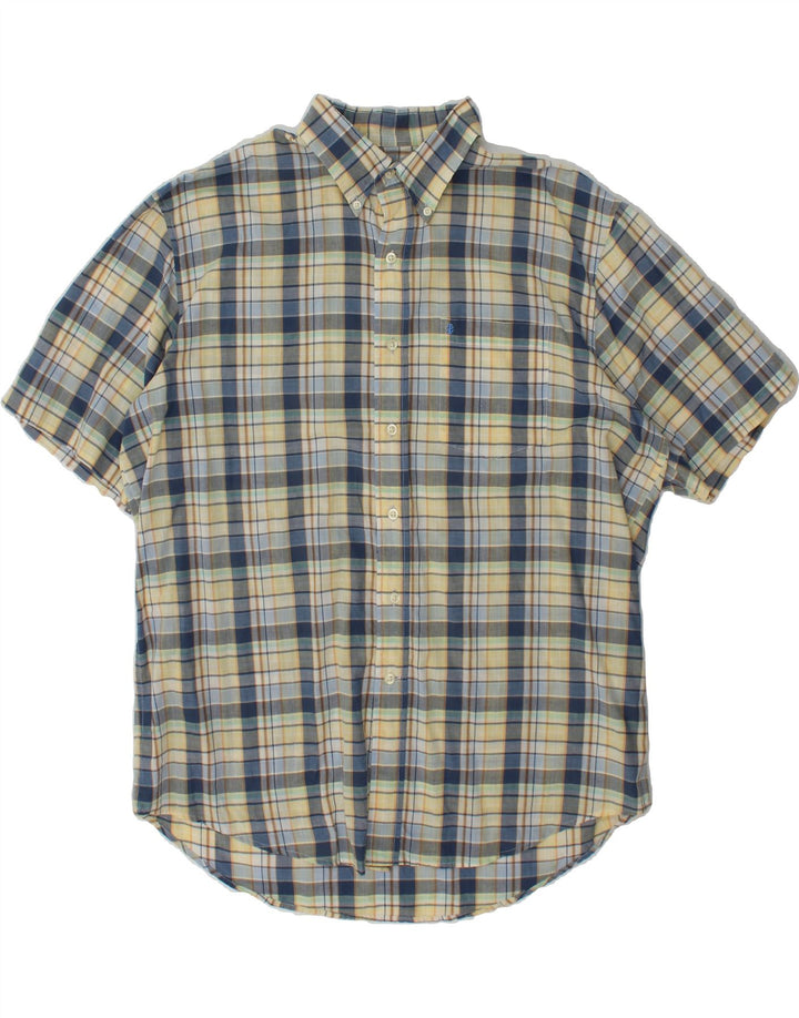 IZOD Mens Short Sleeve Shirt Large Multicoloured Check Cotton Vintage Izod and Second-Hand Izod from Messina Hembry 