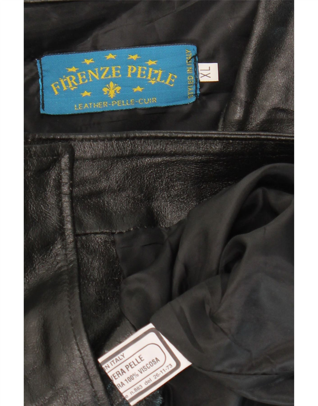 Мужская кожаная куртка VINTAGE UK 42 XL черная кожа