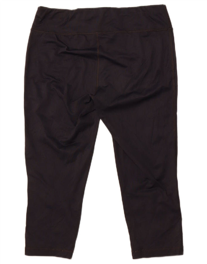 Женские леггинсы-капри Fila UK 16, большие черные нейлоновые