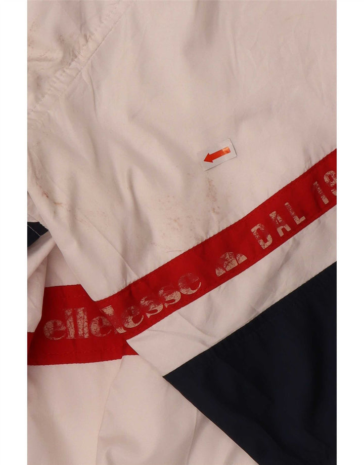 Мужская спортивная куртка Ellesse с графическим рисунком, большая белая с цветными блоками