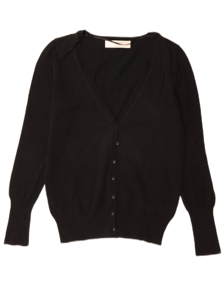 Женский кардиган Zara UK 12, средний черный хлопковый свитер