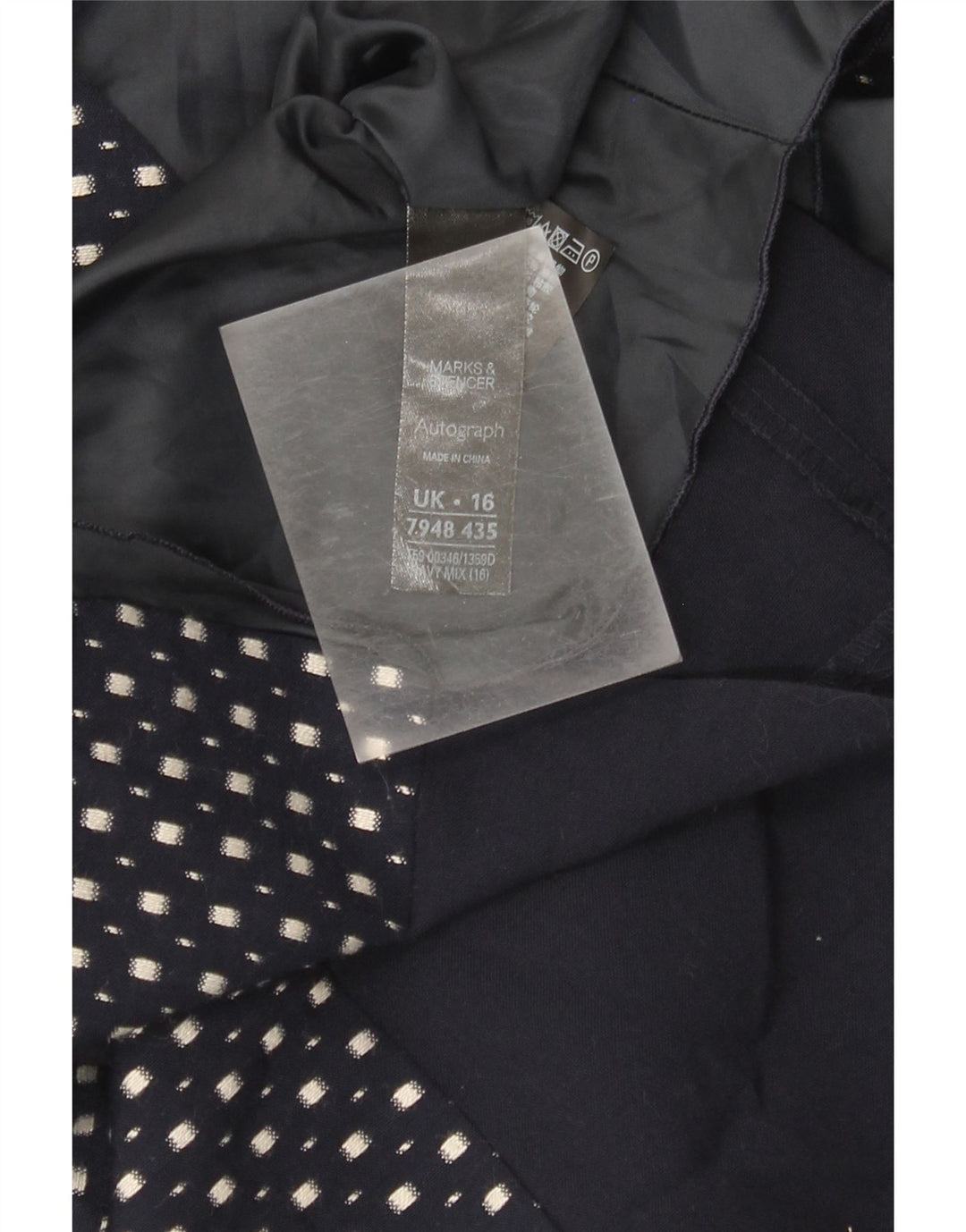 Женское платье-футляр Marks & Spencer UK 16, большое темно-синее в крапинку