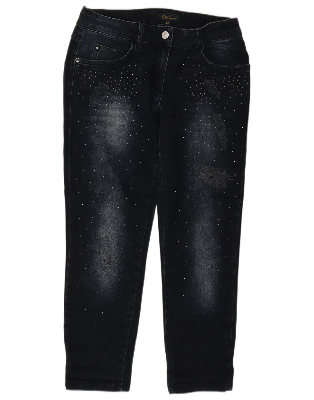 LUISA SPAGNOLI Женские узкие укороченные джинсы IT 40 Small W27 L25 Темно-синие