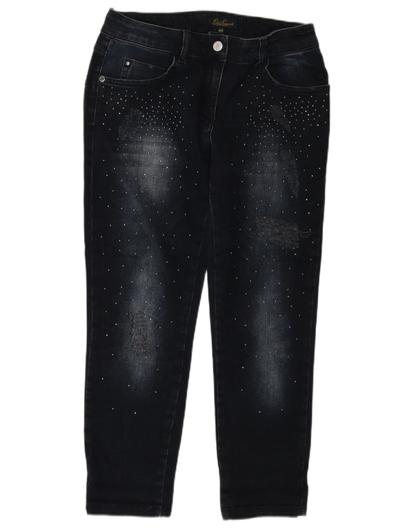 LUISA SPAGNOLI Женские узкие укороченные джинсы IT 40 Small W27 L25 Темно-синие