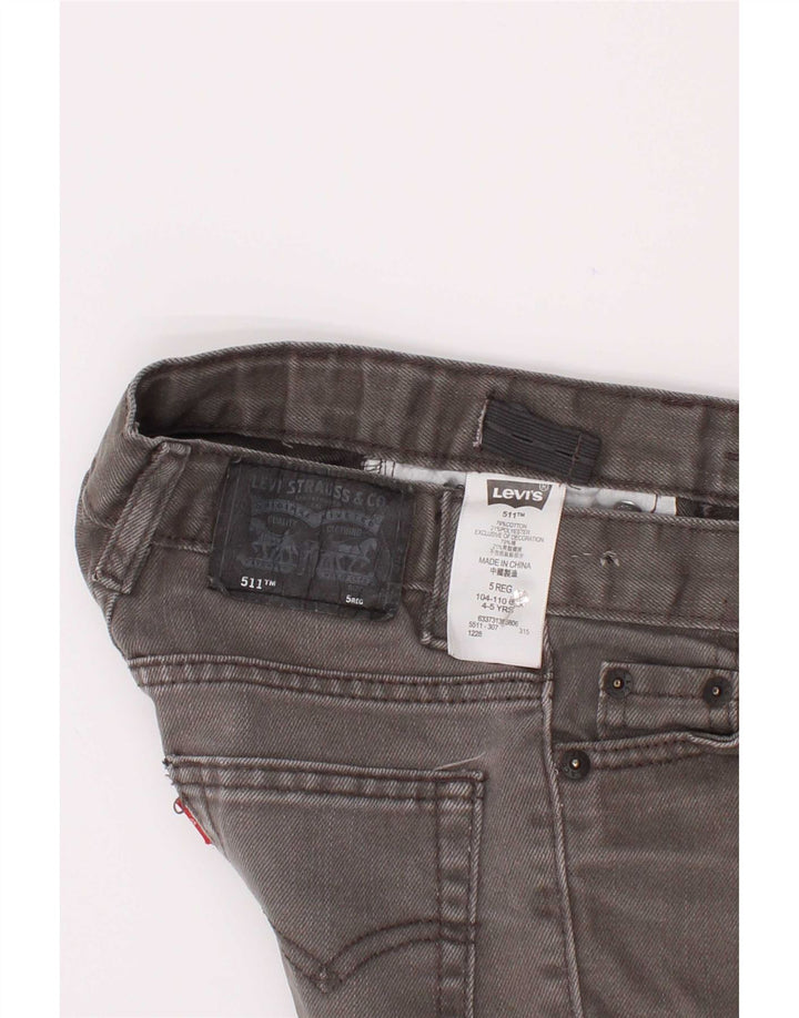 Levi's Boys 511 Потертые узкие джинсы 4–5 лет W22 L18 Серый хлопок