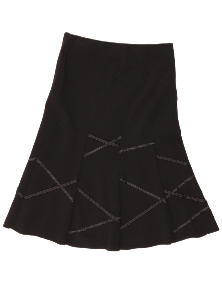 Женская юбка-трапеция Marks & Spencer UK 12 Medium W34 Черная с геометрическим рисунком