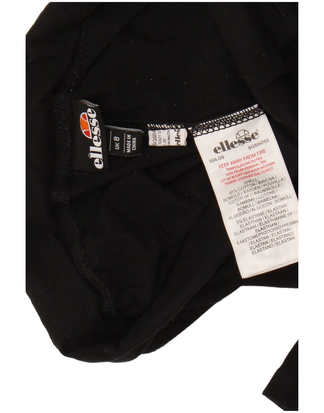 Женские леггинсы с рисунком Ellesse UK 8, маленькие черные хлопковые
