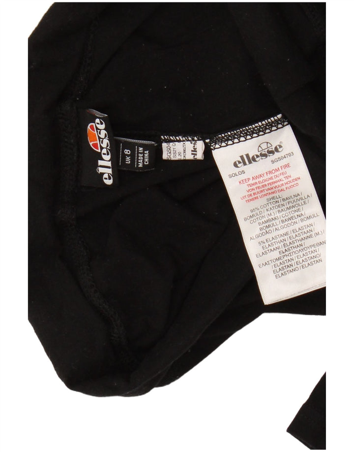 Женские леггинсы с рисунком Ellesse UK 8, маленькие черные хлопковые