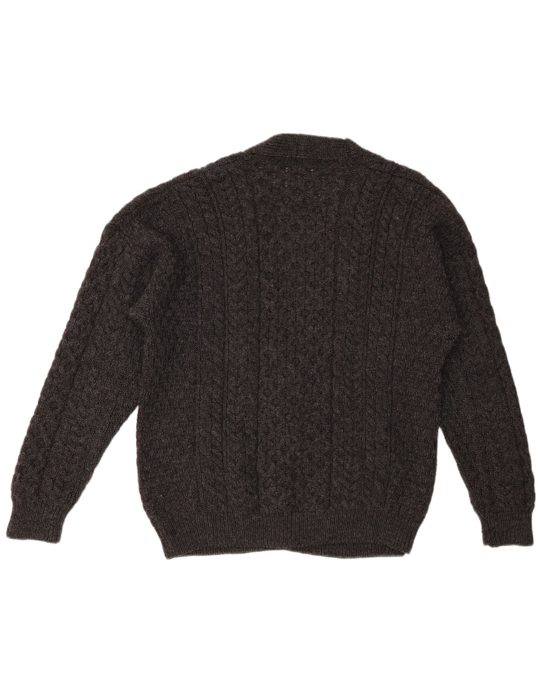 ВИНТАЖНЫЙ мужской кардиган-свитер среднего серого цвета, новая шерсть