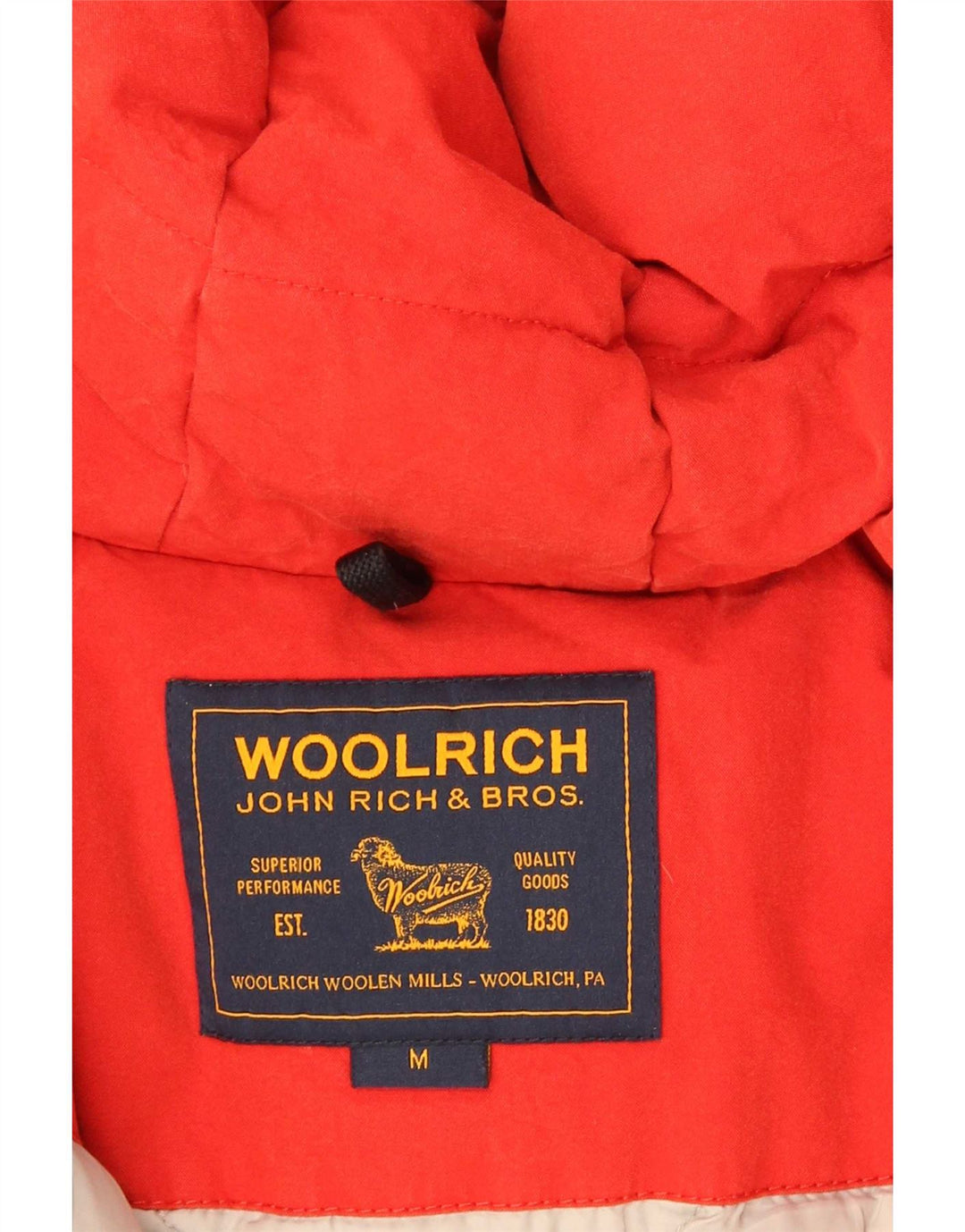 Женская стеганая куртка Woolrich с капюшоном UK 14, хлопковый средний красный цвет