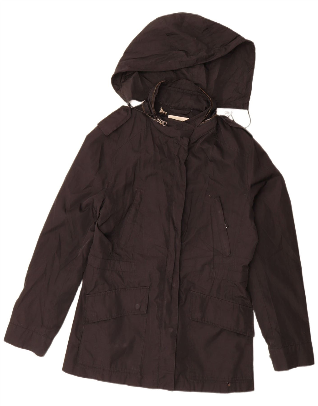 Женская парка Massimo Dutti с капюшоном UK 14, средний черный