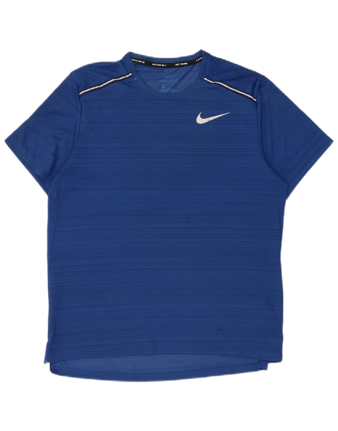 Мужская футболка Nike Dri Fit из полиэстера среднего синего цвета в тонкую полоску