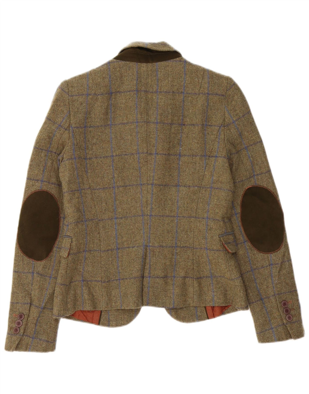 Женский пиджак Zara на 1 пуговице UK 10, маленький цвет хаки в клетку